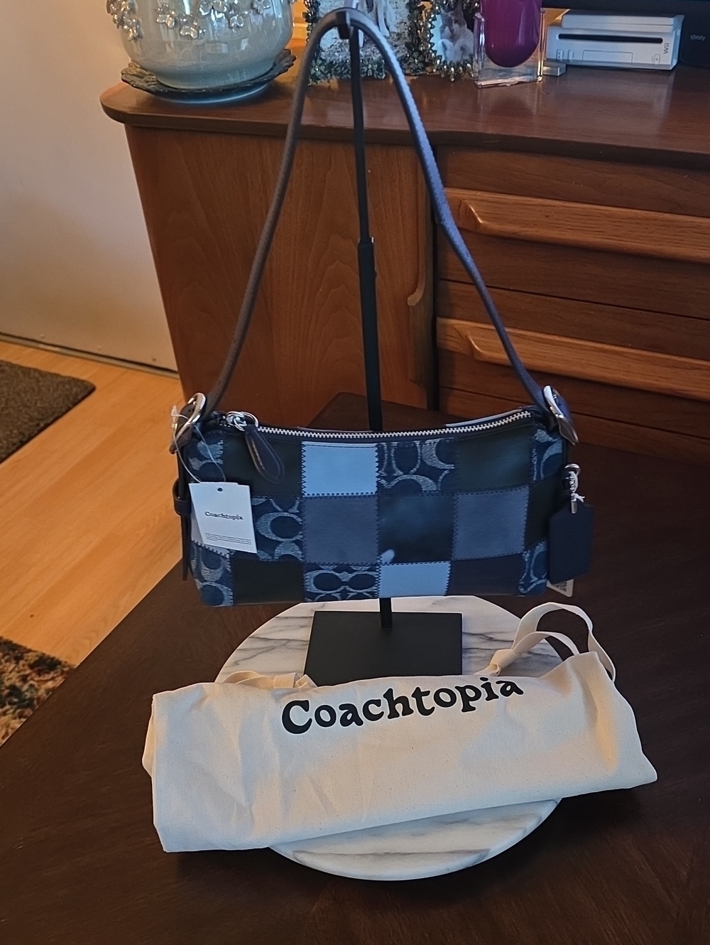 Coach NWT Coachtopia Denim Patchwork Shoulder Bag with Silver Hardware ๐ - Picture 11 of 16